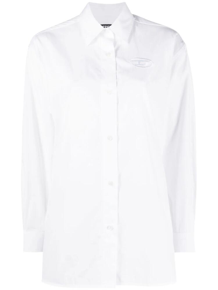 Diesel C-Bruce-B logo-embroidered shirt - White Cover