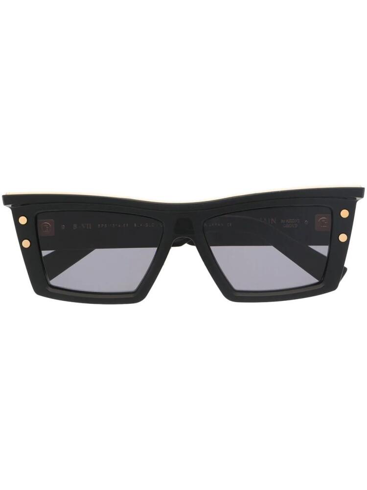 Balmain Eyewear two-tone geometric-frame sunglasses - Black Cover