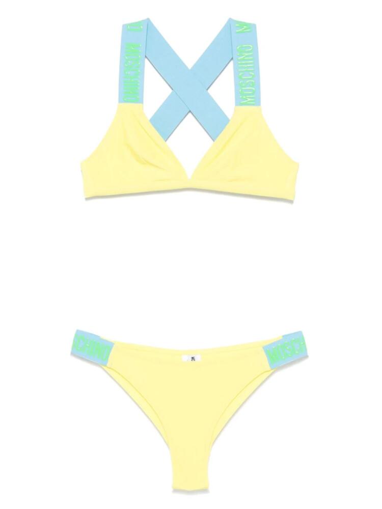 Moschino logo-straps bikini - Yellow Cover