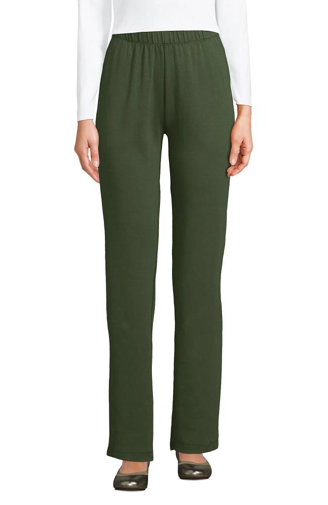 Lands' End Sport Knit High Rise Pants in Estate Green Cover