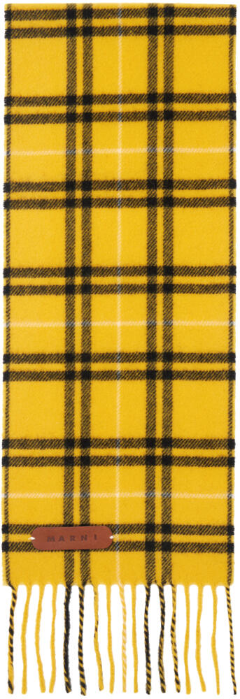 Marni Yellow Check Scarf Cover