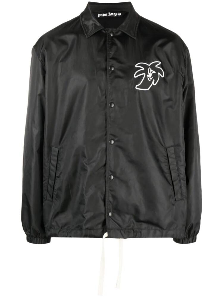 Palm Angels logo-patch lightweight jacket - Black Cover