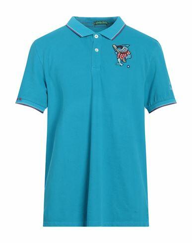 Shockly Man Polo shirt Azure Cotton, Elastane Cover