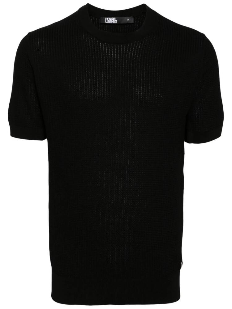 Karl Lagerfeld logo-appliqué knitted top - Black Cover