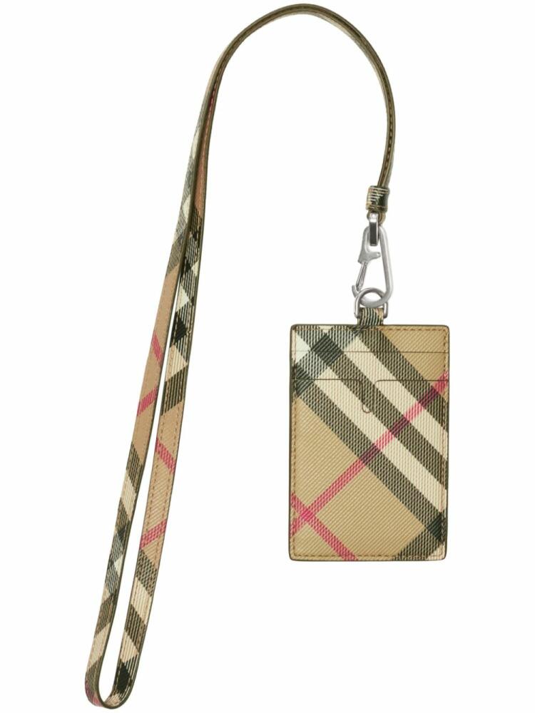 Burberry Check Lanyard card holder - Neutrals Cover