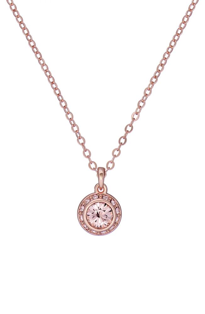 Ted Baker London Soltell Solitaire Crystal Halo Pendant Necklace in Rose Gold Tone Vint Rose Crys Cover