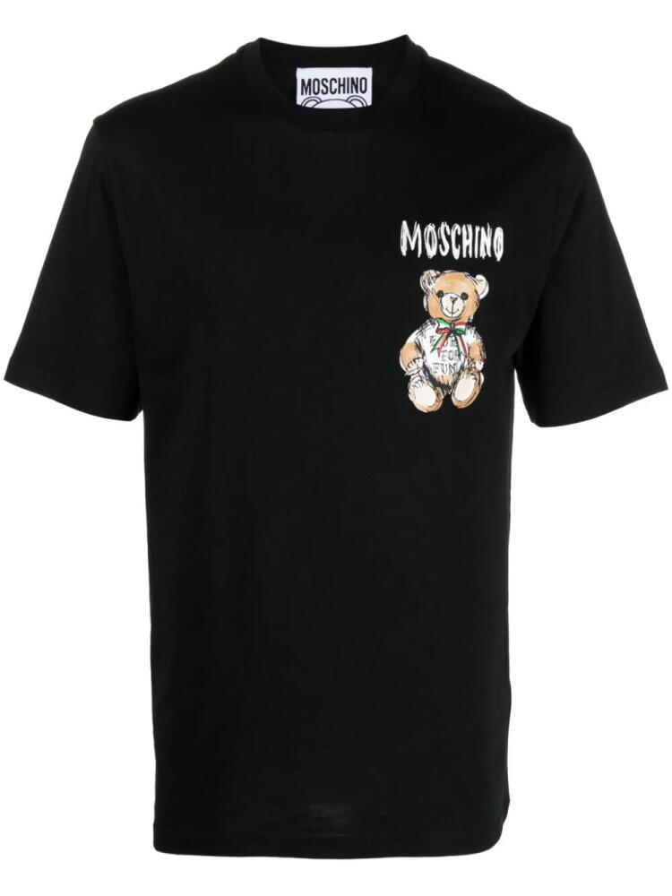 Moschino Teddy Bear-print cotton T-shirt - Black Cover