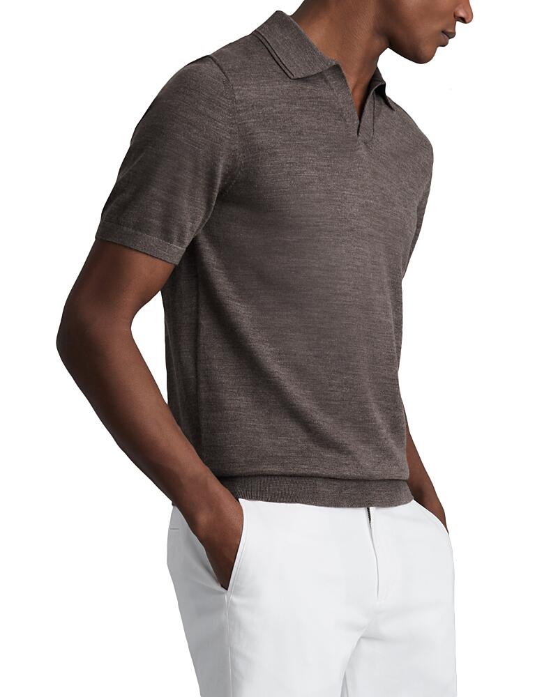 Reiss Open Collar Regular Fit Short Sleeve Wool Sweater Cover