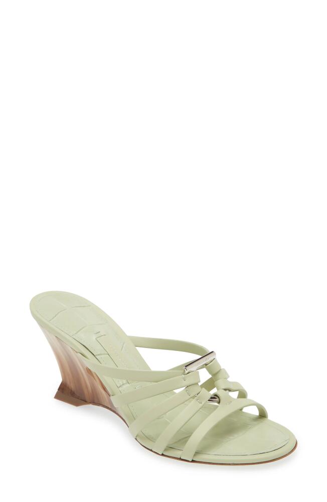 FERRAGAMO Anemone Wedge Sandal in Sage Cover