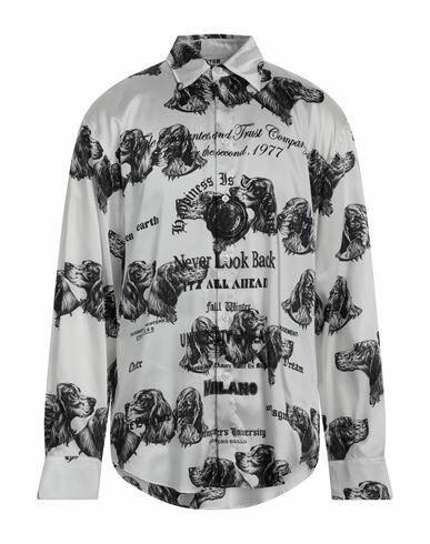 Msgm Man Shirt White Polyester Cover