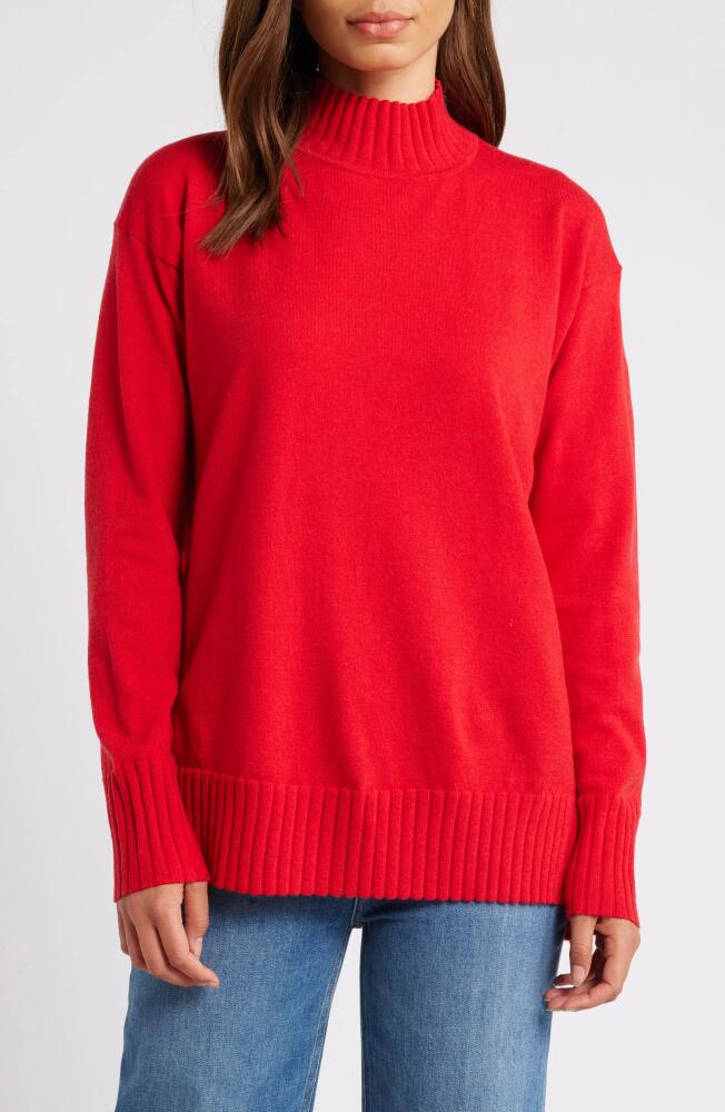 caslon(r) Mock Neck Tunic Sweater in Red Goji Cover