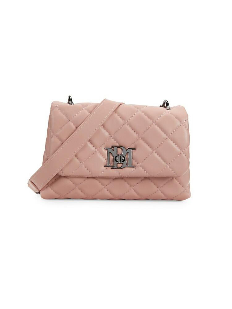 Badgley Mischka Women's Quilted Crossbody Messenger Bag - Blush Cover