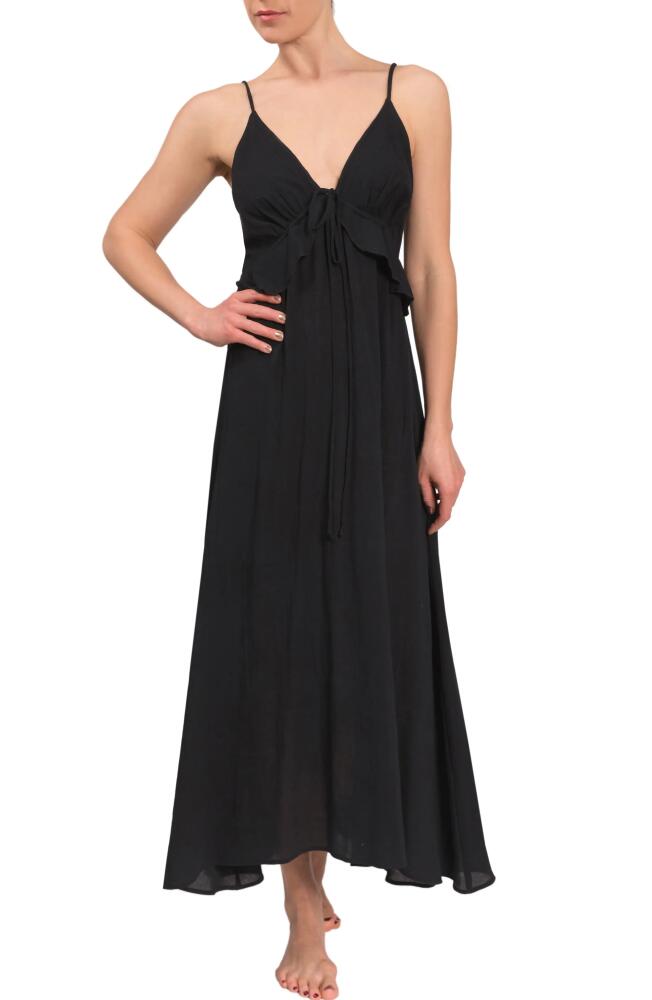 Everyday Ritual Ruffle Empire Waist Nightgown in Black Cover