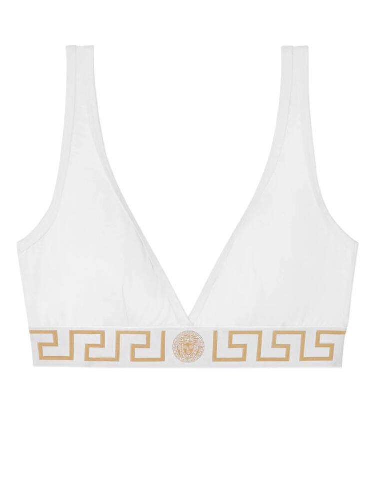 Versace Greca Border triangle bra - White Cover