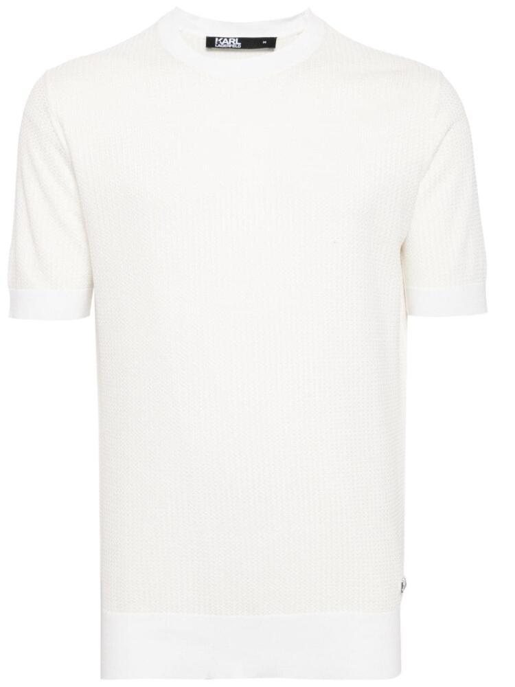 Karl Lagerfeld logo-appliqué knitted top - White Cover