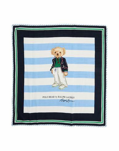 Polo Ralph Lauren Woman Scarf Blue Cotton, Silk Cover