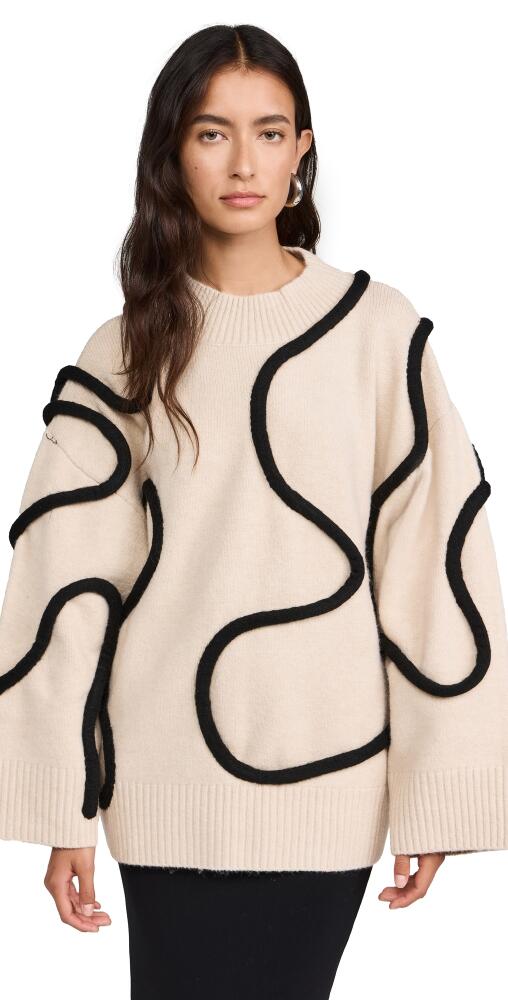 SIMONMILLER Leith Squiggle Knit Sweater Cream/Black Cover