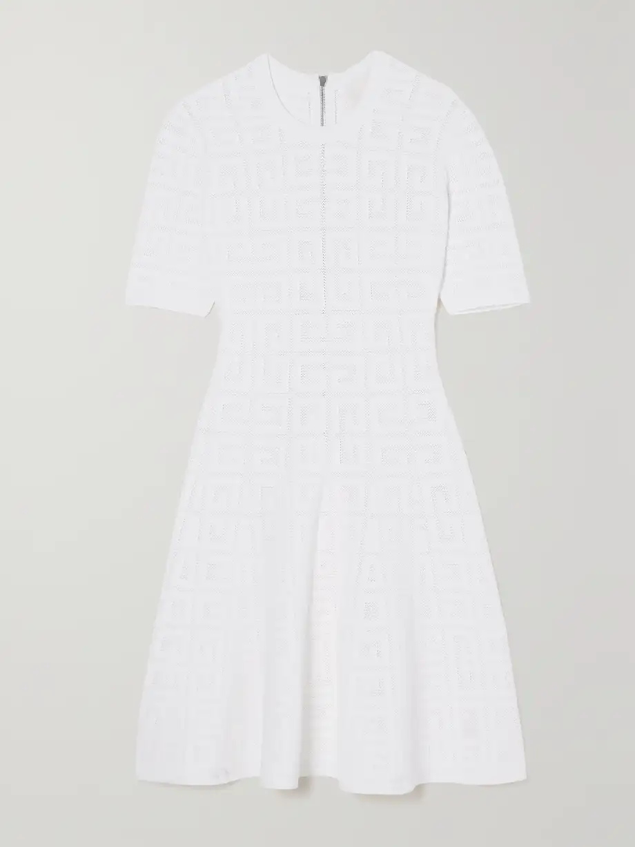 Givenchy - Jacquard-knit Mini Dress - White Cover