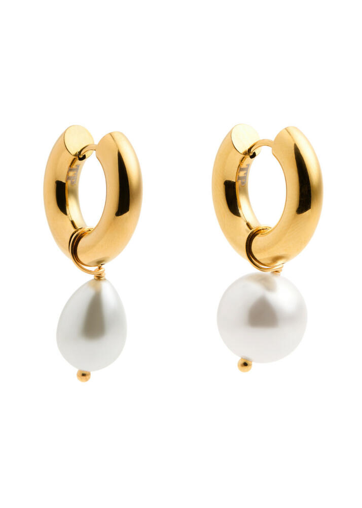 Timeless Pearly Pearl 24kt Gold-plated Hoop Earrings Cover