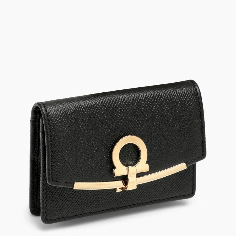 Ferragamo Gancini business card holder black Cover