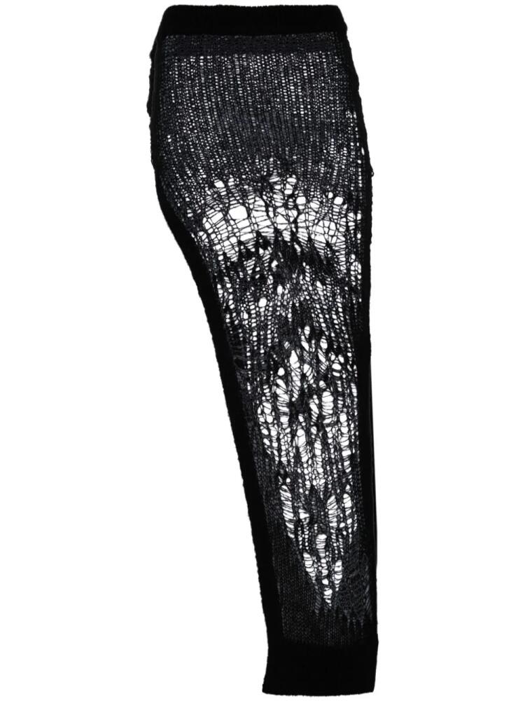 Rick Owens Spider Ziggy open-knit skirt - Black Cover