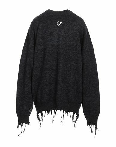 Vetements Man Sweater Black Merino Wool Cover