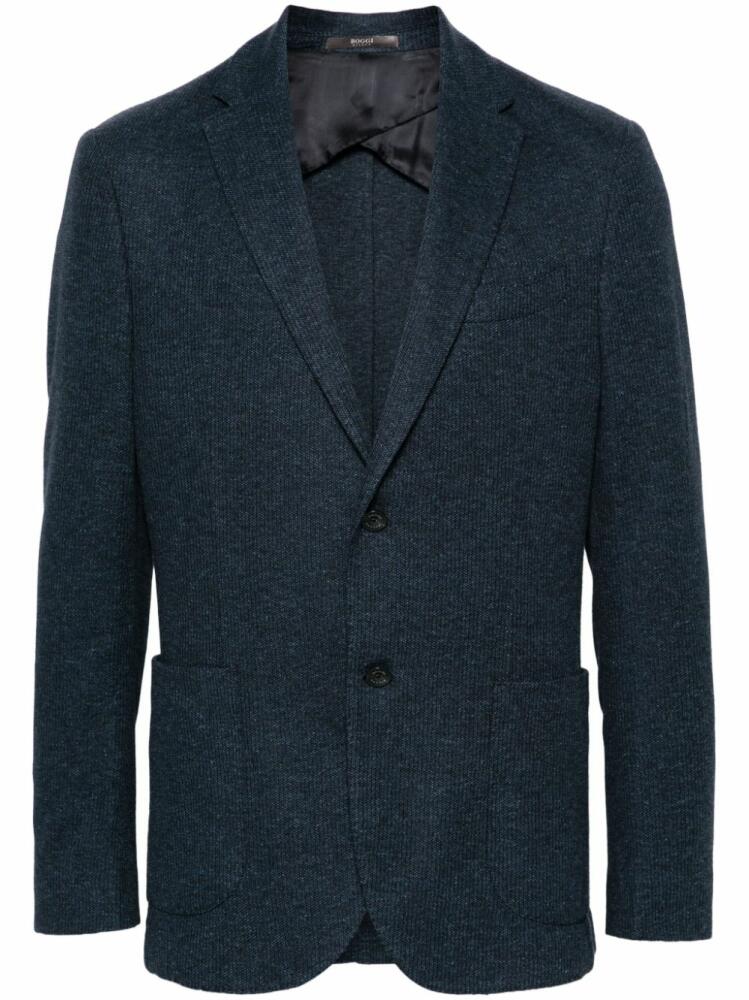 Boggi Milano mélange single-breasted blazer - Blue Cover