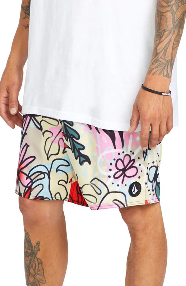 Volcom Sanctorium Swim Trunks in Fog Cover