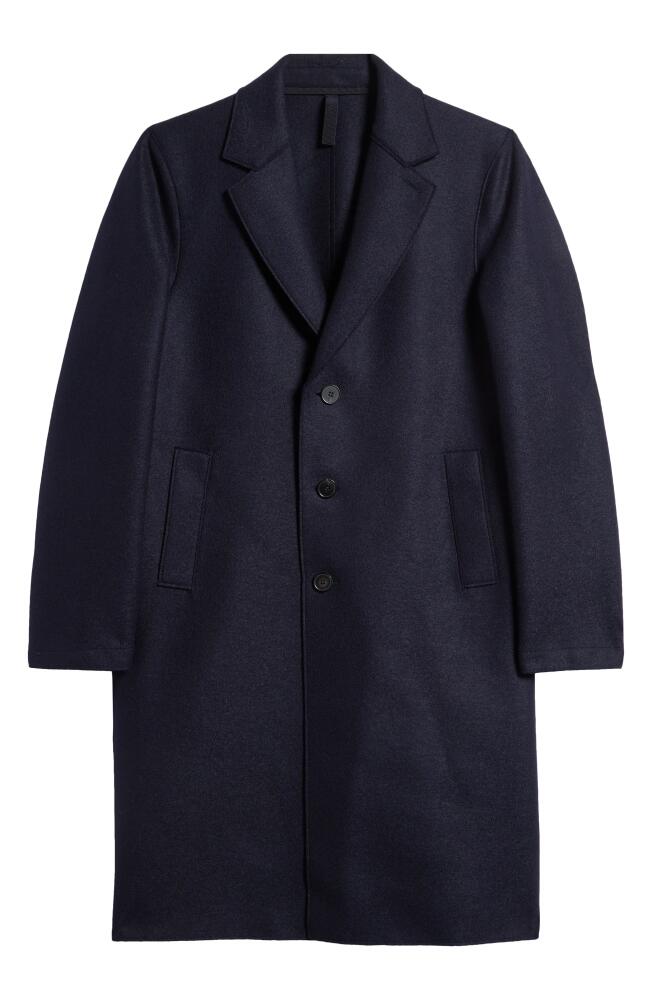 Harris Wharf London Pressed Wool Overcoat in Navy Blue Cover