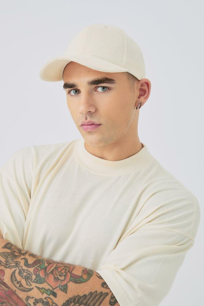 boohoo Mens Toweling Cap In Ecru - Cream Cover