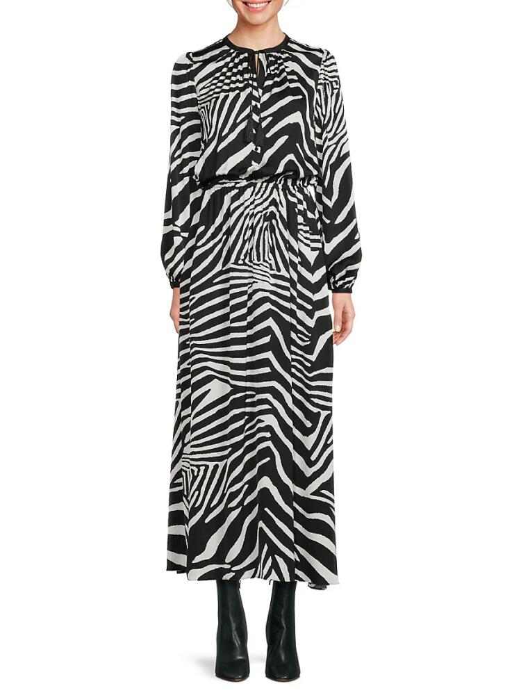 The Kooples Women's Zebra Print Maxi Dress - Black Cover