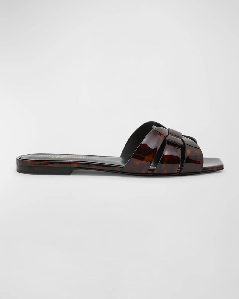 Saint Laurent Tribute Tortoise Shell Flat Slide Sandals Cover