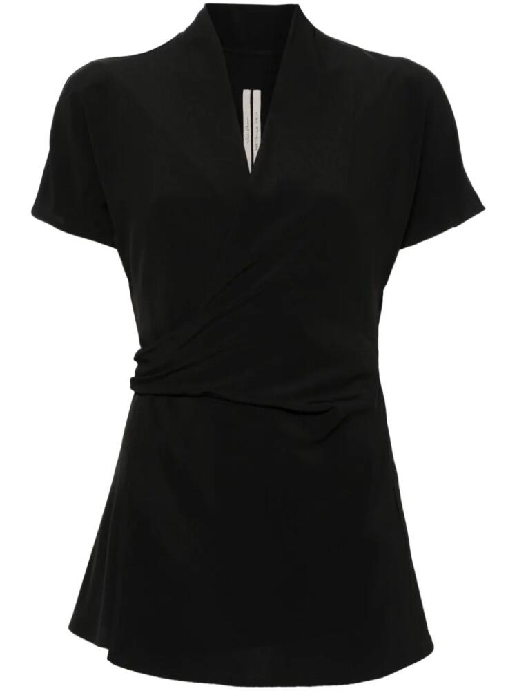 Rick Owens Laura crepe wrap blouse - Black Cover