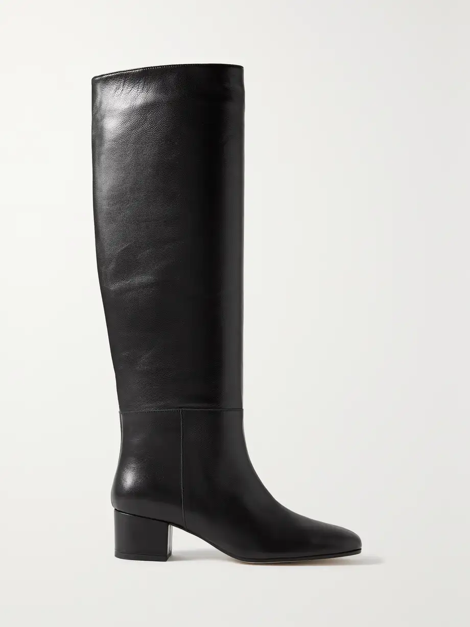 STAUD - Nancy Leather Knee Boots - Black Cover