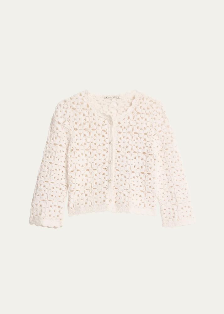 Alice + Olivia Anderson Floral Hand Crochet Cardigan Cover