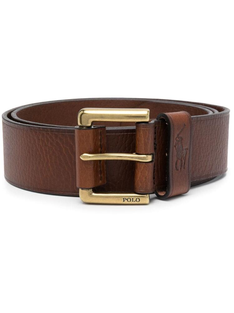 Polo Ralph Lauren pebbled-texture leather belt - Brown Cover