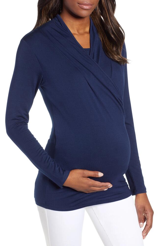 Angel Maternity Maternity/Nursing Top in Navy Cover