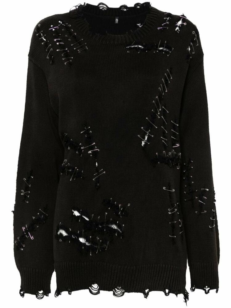 R13 safety pin-embellishment sweater - Black Cover