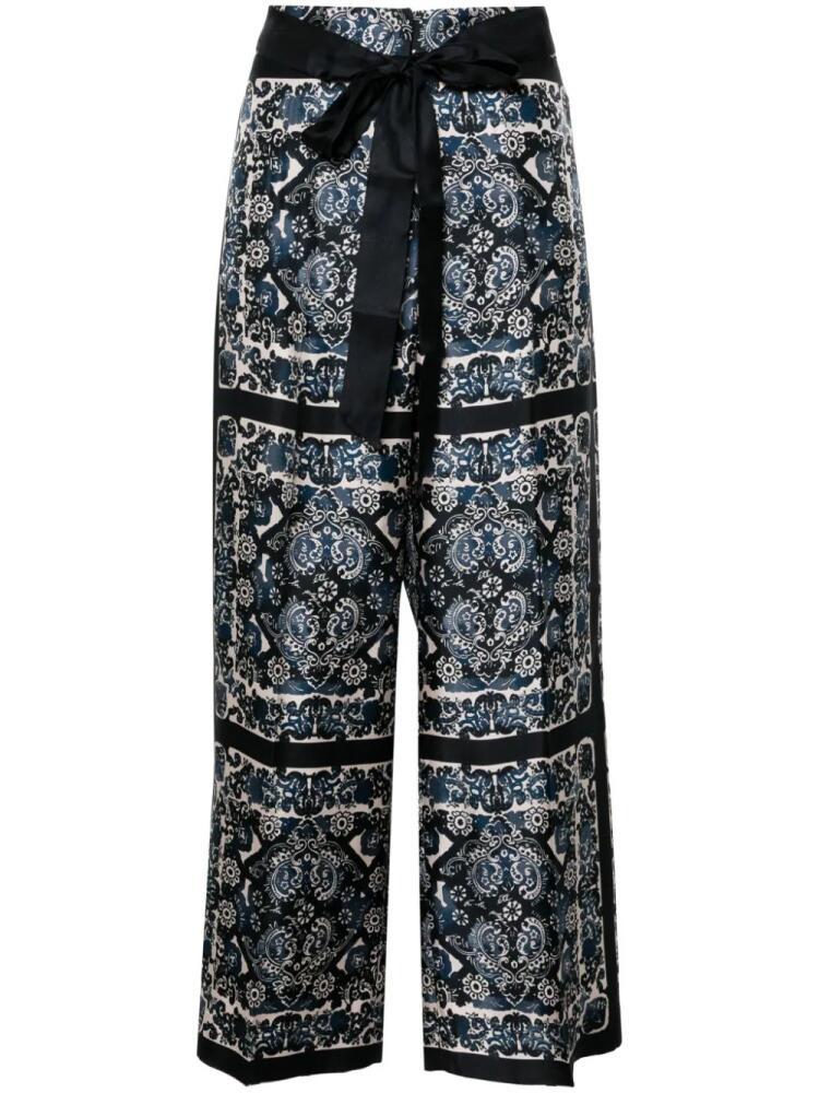 'S Max Mara Patty graphic-print cropped trousers - Blue Cover