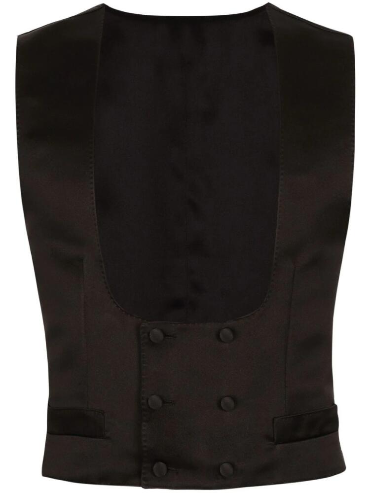 Dolce & Gabbana sleeveless silk jacket - Black Cover