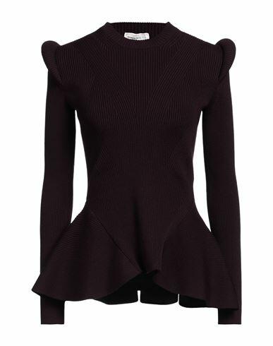 Alexander Mcqueen Woman Sweater Deep purple Wool, Polyester Cover