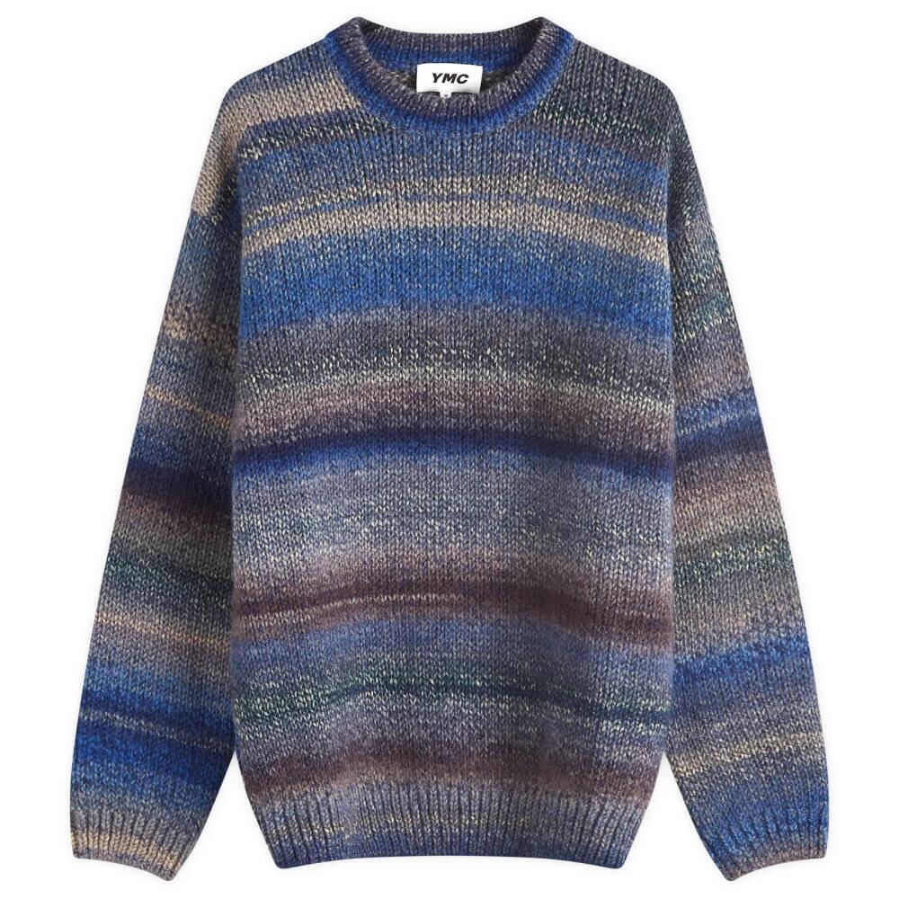 YMC Men's Undertones Boxy Crew Knit in Blue Cover