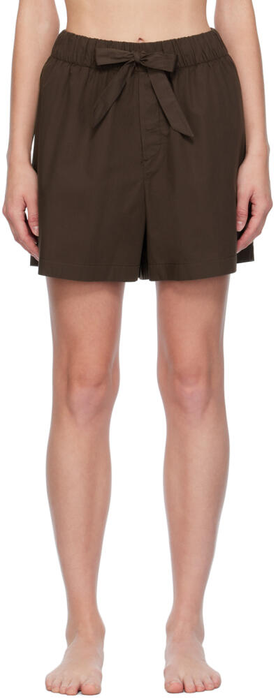 Tekla Brown Drawstring Pyjama Shorts Cover