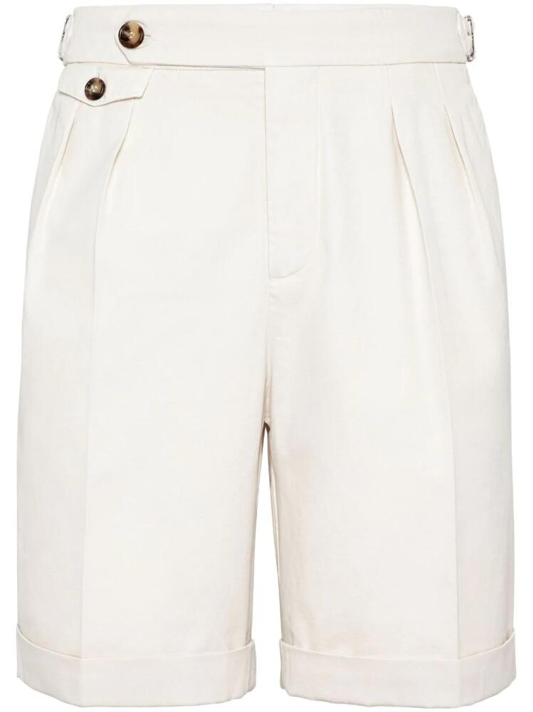 Brunello Cucinelli pleated Bermuda shorts - White Cover