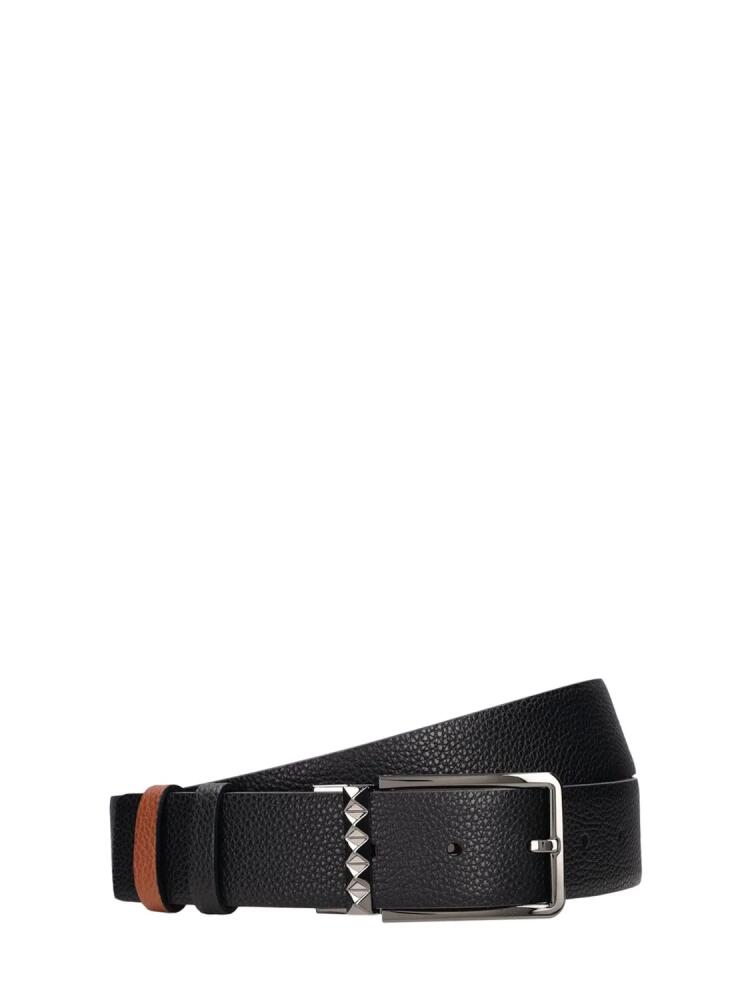 VALENTINO GARAVANI 35mm Reversible Buckle Leather Belt Cover