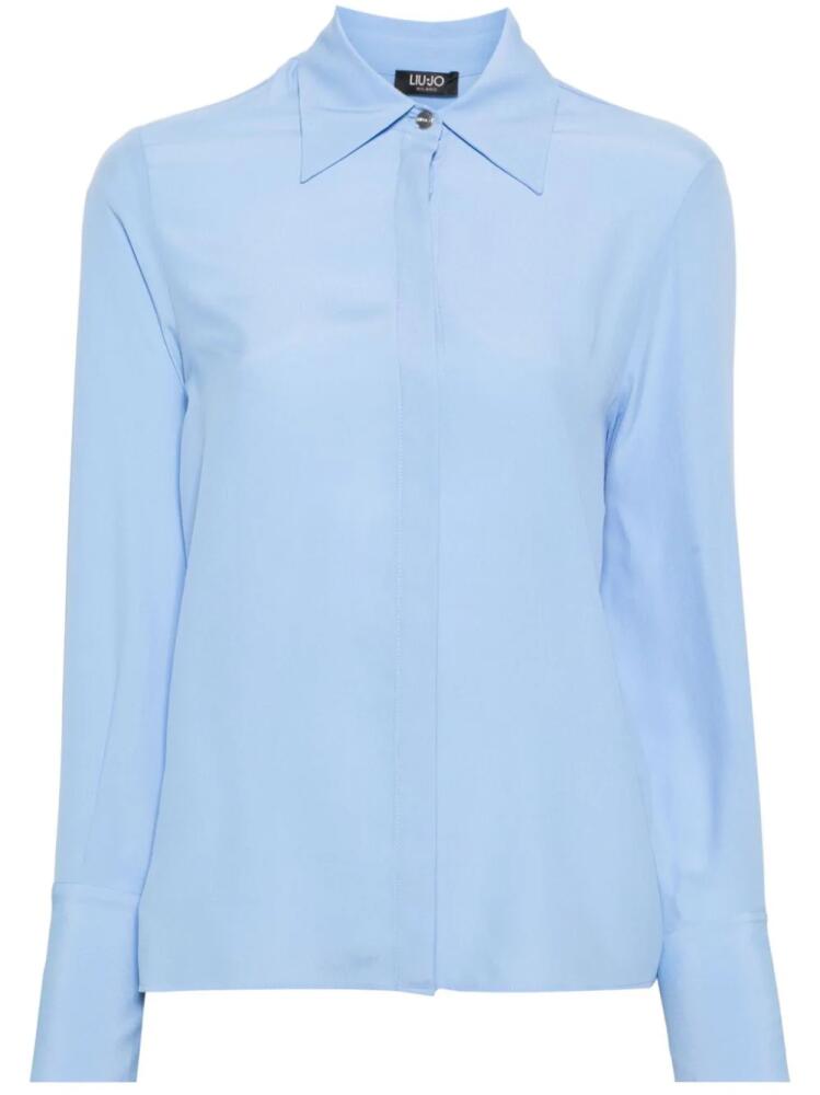 LIU JO crepe-textured shirt - Blue Cover