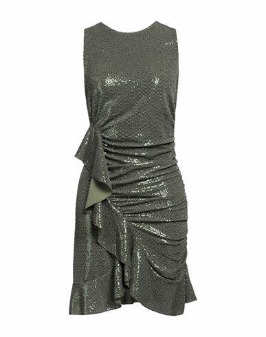 Nora Barth Woman Mini dress Military green Polyamide, Viscose, Elastane, Metallic fiber Cover