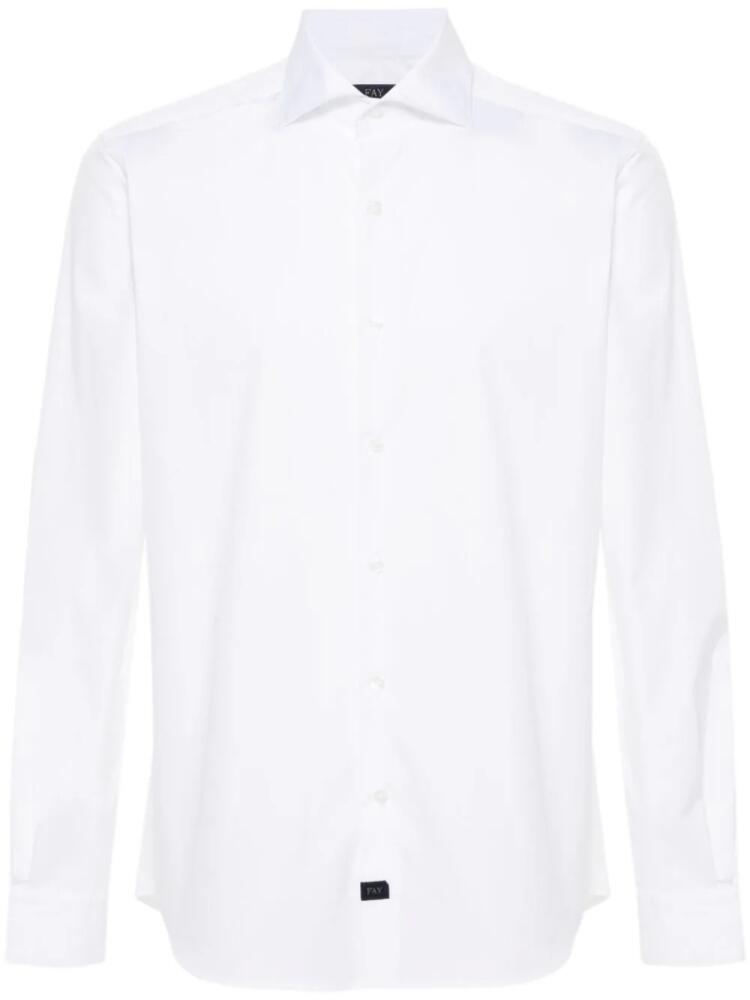 Fay cutaway-collas cotton shirt - White Cover