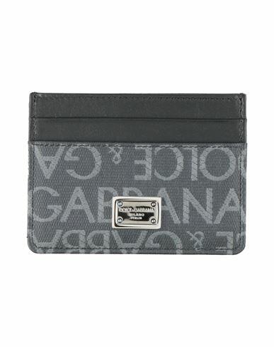 Dolce & gabbana Man Document holder Steel grey Calfskin, Cotton, Polyurethane, Polyester Cover