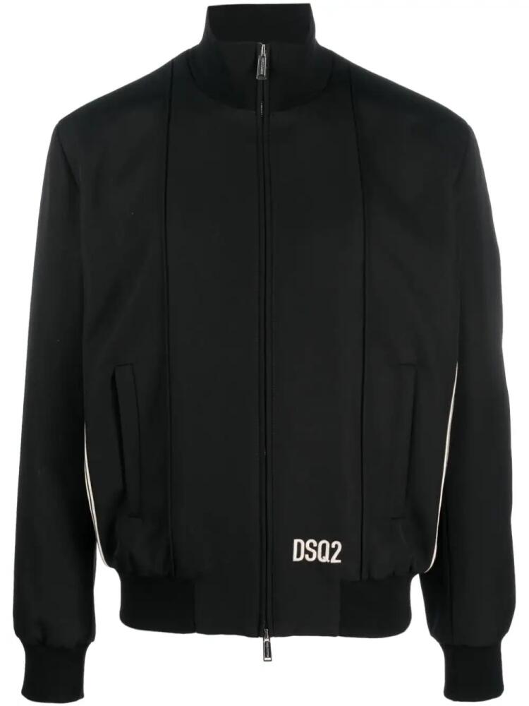 DSQUARED2 logo-embroidered bomber jacket - Black Cover